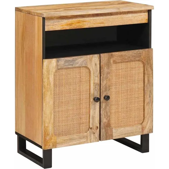 vidaXL Sideboard med opbevaring, Brun, 60 x 33 x 75 cm, Massivt mangotræ