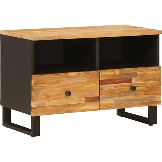 vidaXL TV-skab med opbevaring, brun, 70 x 33,5 x 46 cm, massivt mangotræ