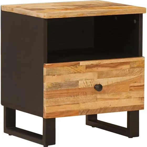 vidaXL Sengekabinett med skuffe Brun 40 x 33 x 46 cm, massivt mangotræ