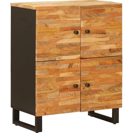 vidaXL Sideskab med opbevaring Brun 60 x 33 x 75 cm i massivt mangotræ