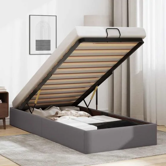 vidaXL Osmannisk Sengeramme 90x200 cm Kunstlæder Grå