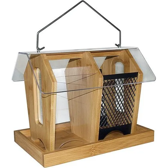 Ryom Fuglefoderautomat Bambus Double (26×18×20 cm)