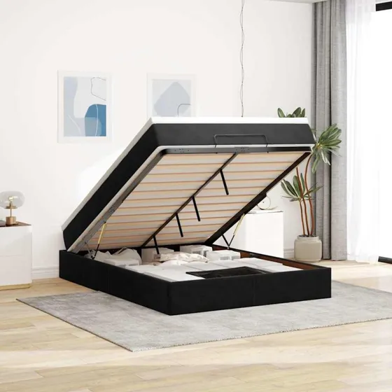 vidaXL Osmannisk Sengeramme med Madras 140x190 cm, Sort