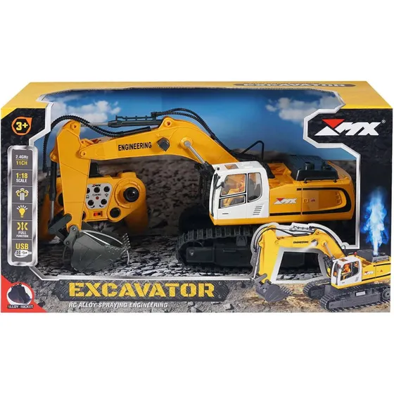 MX R/C Entreprenør Gravemaskine 1:18, 2.4GHz, 11-kanaler