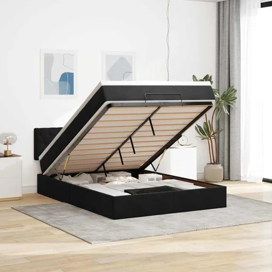 vidaXL Osmannisk Sengeramme med Madras 140x190 cm, Sort