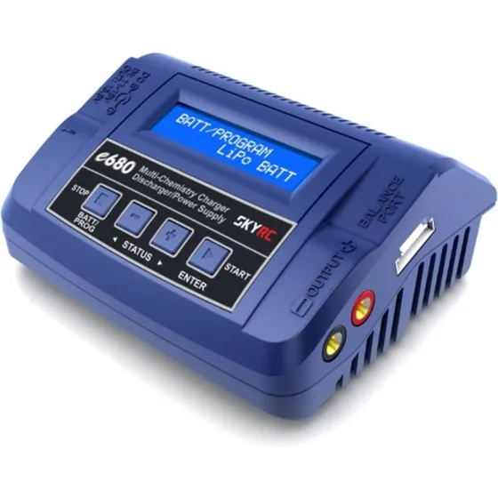 SkyRC e680 Multi XT60 AC/DC oplader 80W (LiPo/LiFe/LiHV/NiMH)