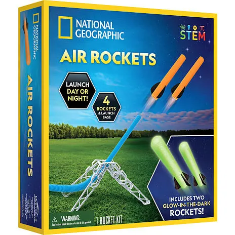 National Geographic Luftdrevet Skumraket, 4 stk.