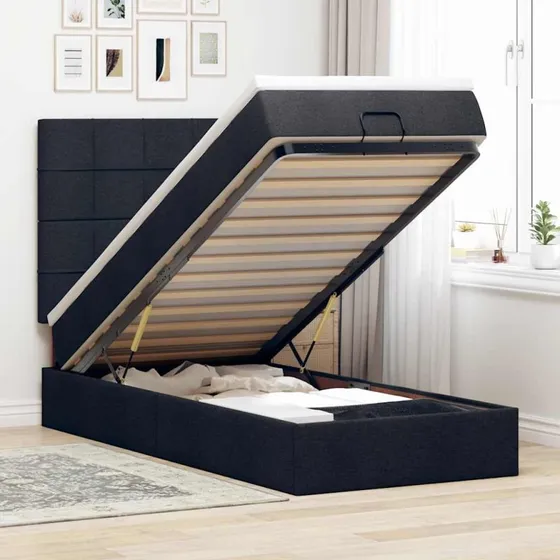 vidaXL Osmannisk Sengeramme med Madras 90x200 cm Sort