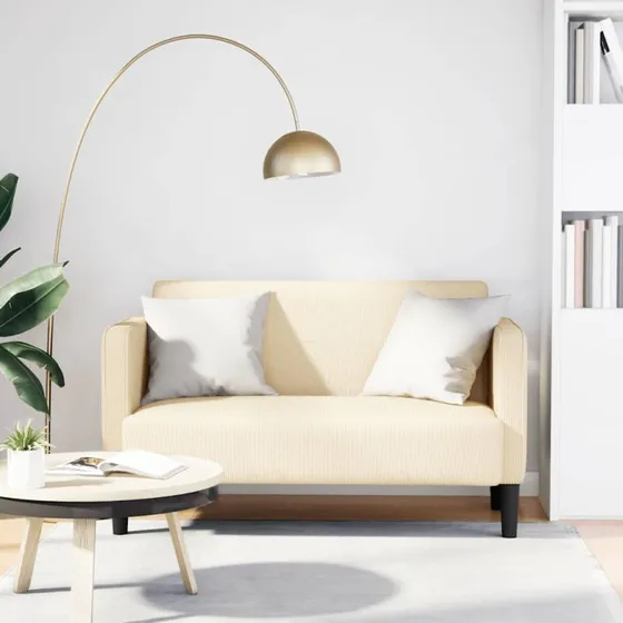 vidaXL elskovssofa 109 cm fløjlsstof cremefarvet