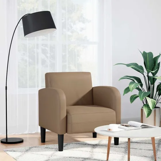 vidaXL Sofastol med Armlæn 54 cm Cappuccino Kunstlæder