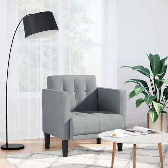 vidaXL Sofastol med Armlæn 53 cm, Lysegrå