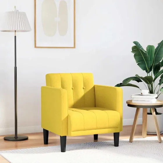 vidaXL Sofastol med Armlæn 53 cm Lysegul