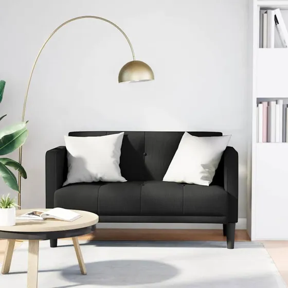 vidaXL Elskovssofa 111 cm Stof Sort