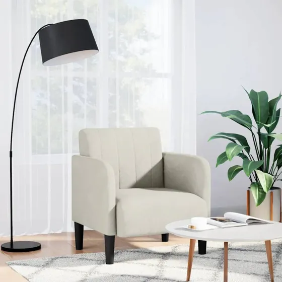 vidaXL Sofastol med armlæn 54 cm fløjl cremefarvet