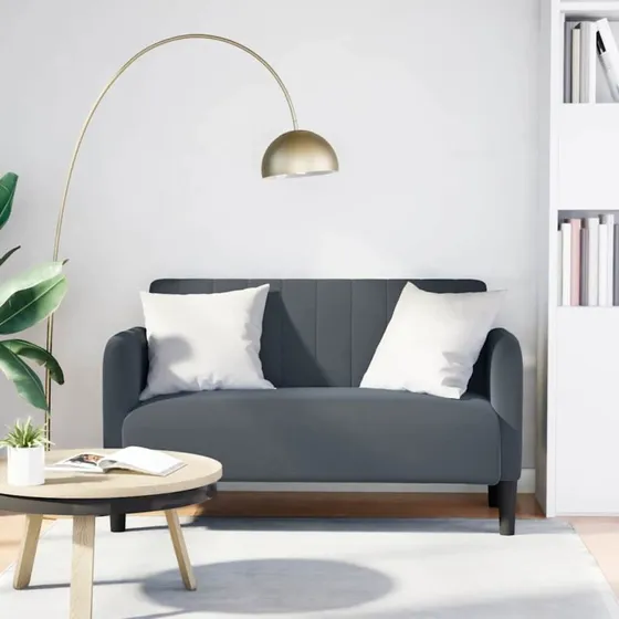 vidaXL Elskovssofa 109 cm fløjl mørkegrå