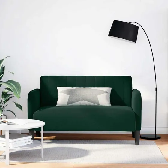vidaXL Elskovssofa 109 cm fløjl mørkegrøn