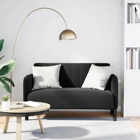 vidaXL Elskovssofa 109 cm fløjl sort