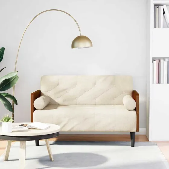 vidaXL Elskovssofa med bolsterhynder 110 cm hør