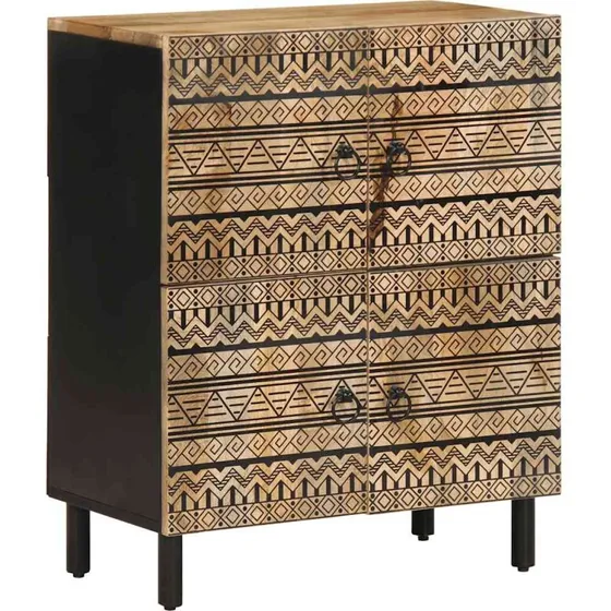 vidaXL Skænk 60x33,5x75 cm i Massivt Ru Mangotræ