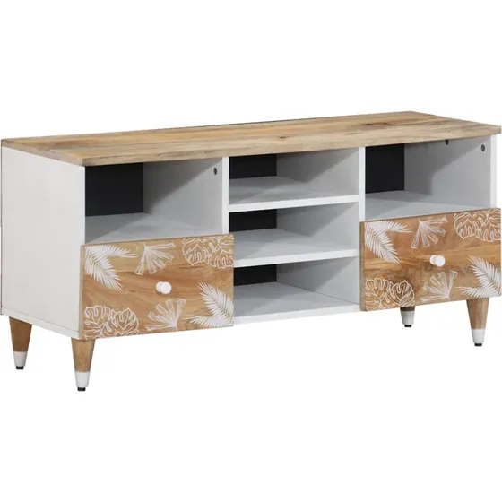 vidaXL tv-bord 100x33,5x46 cm massivt mangotræ