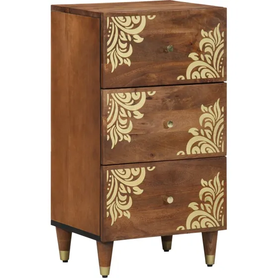 vidaXL Sideboard med skuffe Brun 40 x 33 x 75 cm, massivt mangotræ