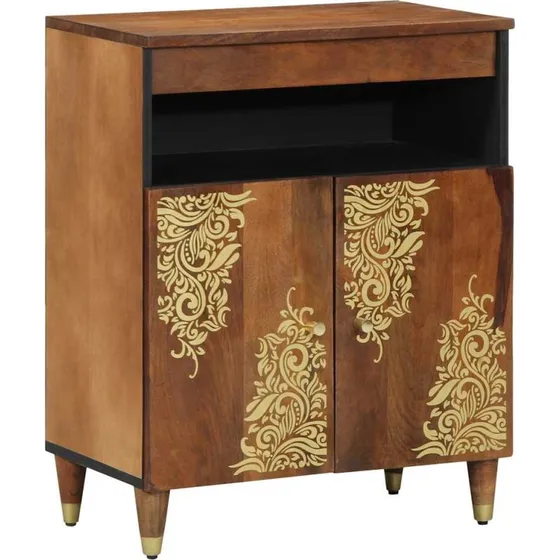 vidaXL Sideboard med hylde Brun 60 x 33 x 75 cm, massivt mangotræ