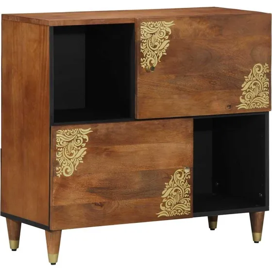 vidaXL Sideboard med hylde Brun 80x33x75 cm, massivt mangotræ