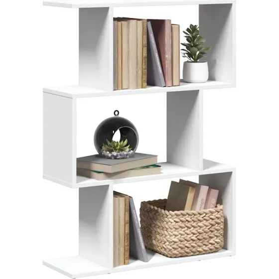 vidaXL Rumdelerreol 3-lag 70x24x97 cm hvid konstrueret træ