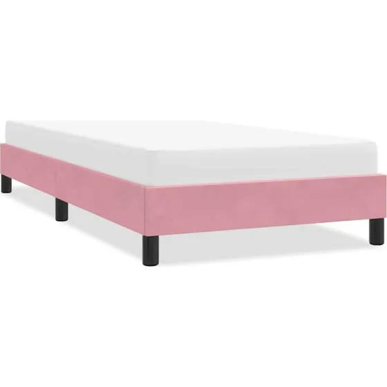 vidaXL Sengeramme 100x210 cm Lyserød Fløjl