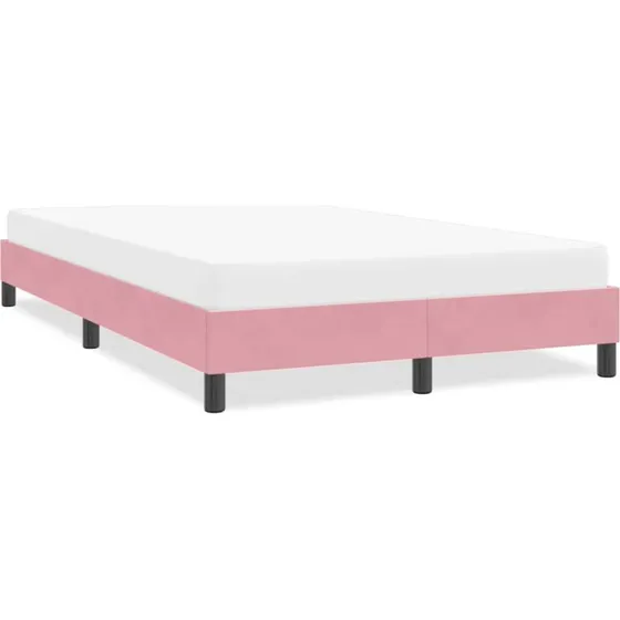 vidaXL Sengeramme 120x210 cm fløjl lyserød