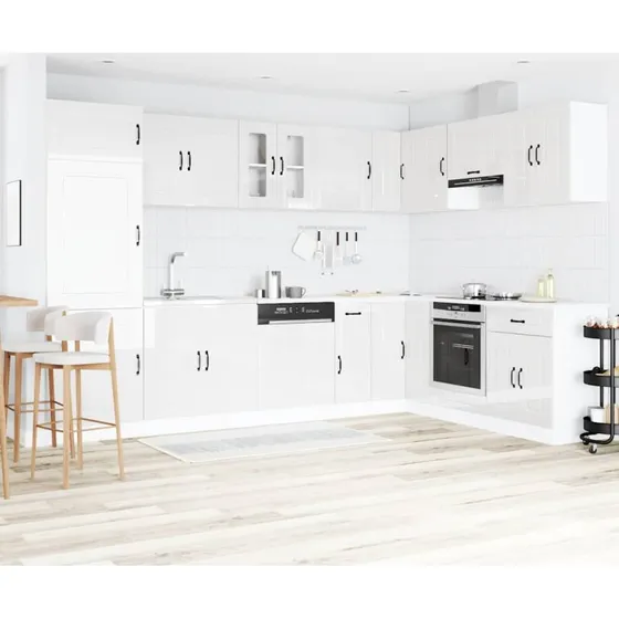 vidaXL Køkkenskab Kalmar 80 x 46 x 81,5 cm Glansfuld Hvid