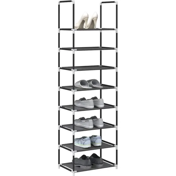 Skostativ 8-e, sort, ikke-vævet stof, 44 x 28 x 94 cm