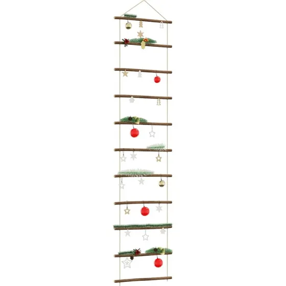vidaXL Vægdekoration Stigeformet 50x200 cm Naturlig Gren
