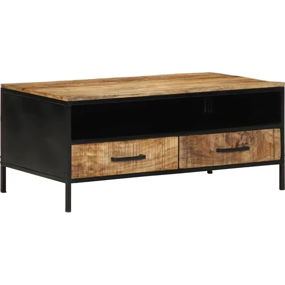 vidaXL Sofabord Brun 90x50x40 cm Massivt Mangotræ med Skuffe