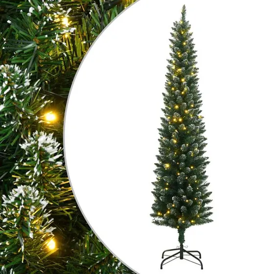 vidaXL Kunstigt Smalt Juletræ 210 cm med 300 LED-lys