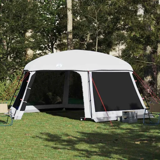 vidaXL Pooltelt 618x532 cm med aftagelig flue og netvægge, grå