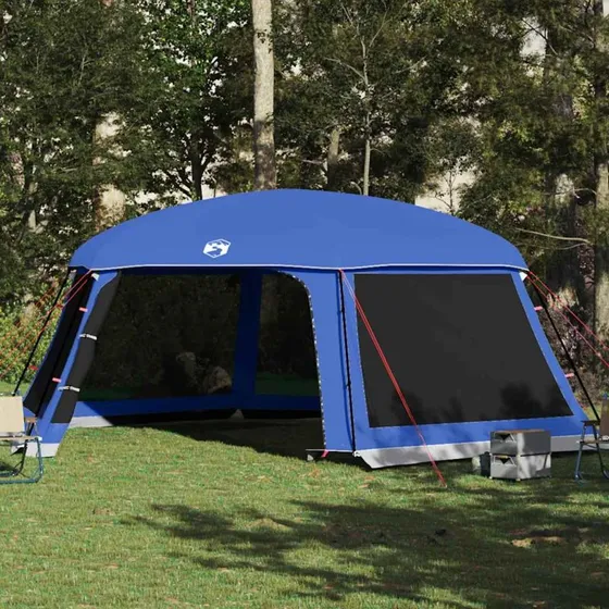 vidaXL Pooltelt 670x590 cm azurblå med flue og netvægge