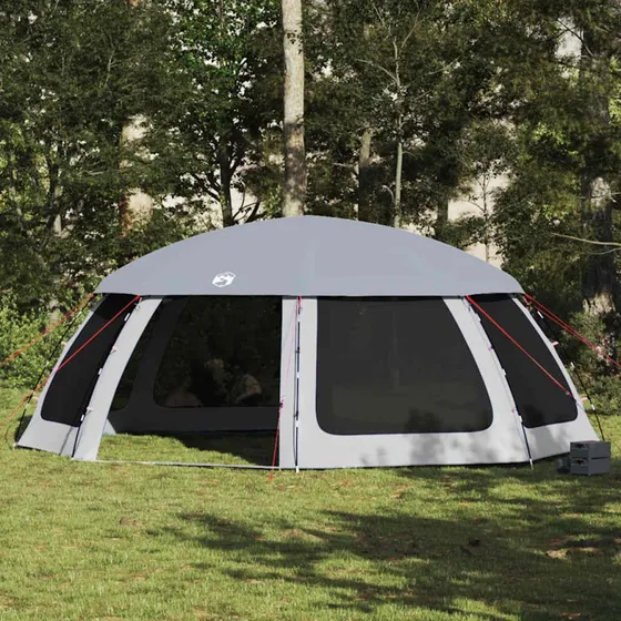 vidaXL Pooltelt 690x690 cm grå med aftagelig flue og netvægge