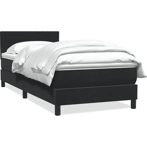 vidaXL Kontinentalseng 90x210 cm med fløjlsmadras, sort