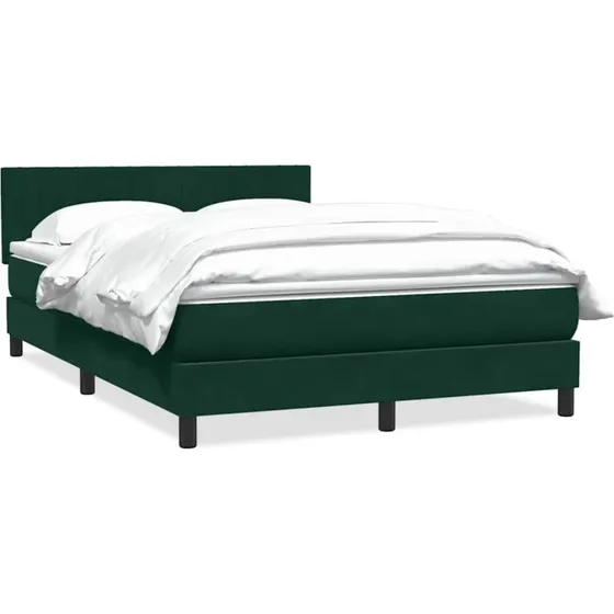 vidaXL Kontinentalseng 160x220 cm med fløjlsmadras mørkegrøn