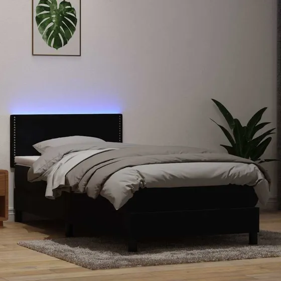 vidaXL Kontinentalseng 80x220 cm med LED-lys og fløjlsmadras