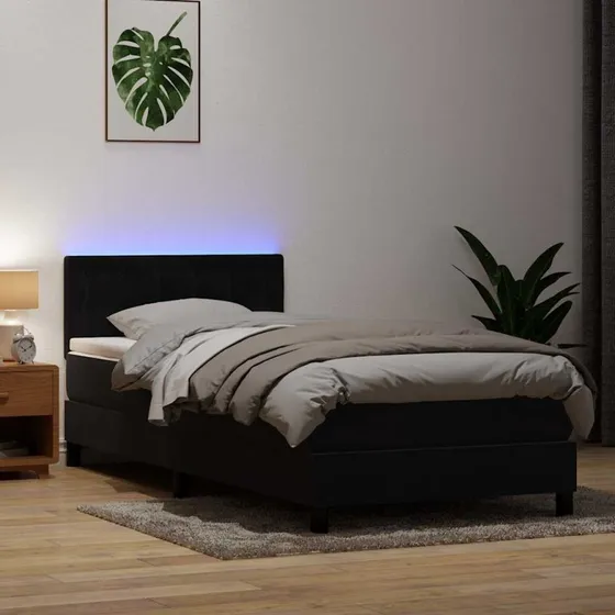 vidaXL Kontinentalseng 80x220 cm med LED-lys og fløjlsmadras