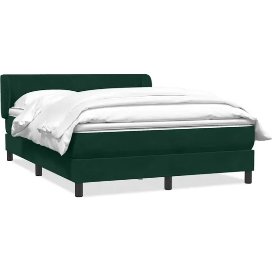 vidaXL Kontinentalseng 160x220 cm med fløjlsmadras mørkegrøn