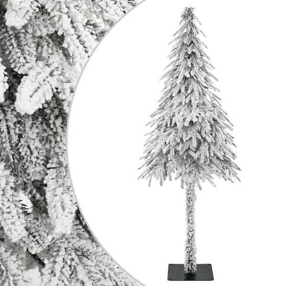 vidaXL Kunstigt Juletræ Hvid 180 cm, Polyethylen & Metal