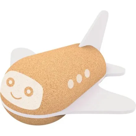 Jumboflyver legetøjsfly i økologisk kork, beige/hvid