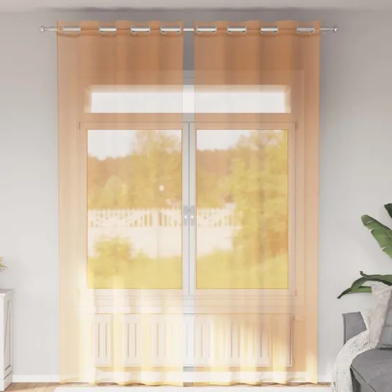vidaXL Voile-Gardiner med Øskner 2 stk. 140x260 cm Orange
