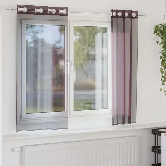 vidaXL Voile-gardiner med øskner 140x175 cm lilla