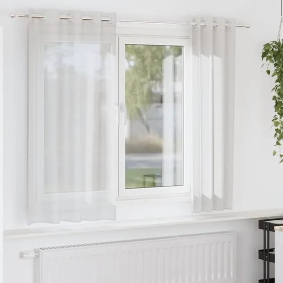 vidaXL Voile-gardiner med øskner 2 stk. hvid 140x140 cm