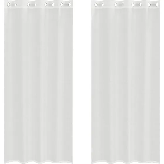 vidaXL Voile-Gardiner 2 stk. hvid 140 x 225 cm med øskner