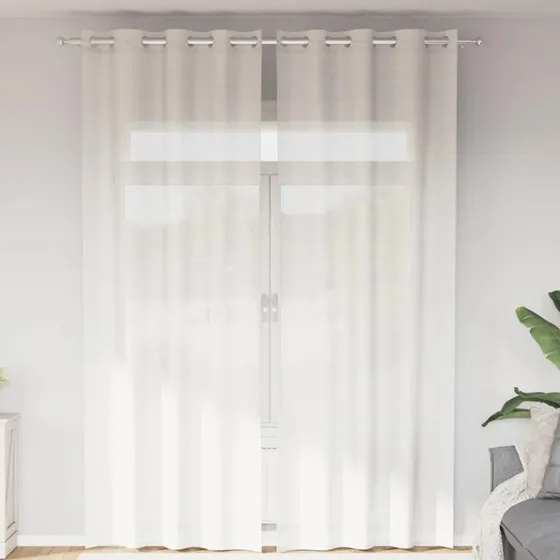 vidaXL Voile-gardiner med øskner 2 stk. hvid 140 x 260 cm